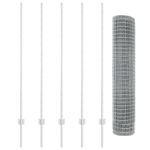 Recinzione Euro con 10 pali Silver 1,4x10 m Acciaio