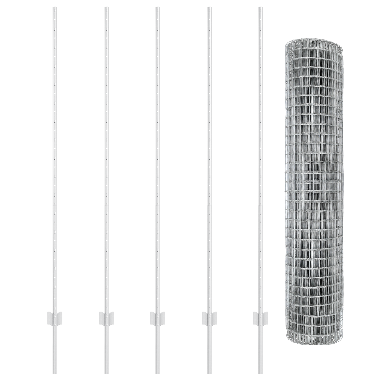 Recinzione Euro con 10 Post Silver 1,5x10 m Acciaio