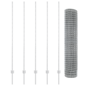 Recinzione Euro con 10 Post Silver 1,5x10 m Acciaio