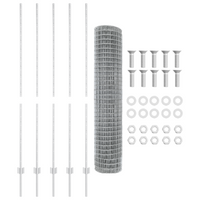 Recinzione Euro con 10 Post Silver 1,5x10 m Acciaio