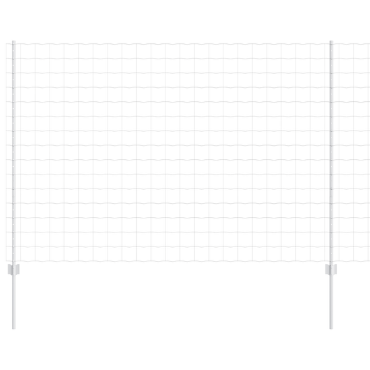 Recinzione Euro con 10 Pali Argento 1,6x10 m Acciaio
