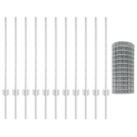 Recinzione Euro con 11 Poste U Argento 0,8x25 m Acciaio