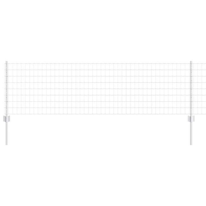 Recinzione Euro con 11 Posti U Argento 0,6x25 m Acciaio