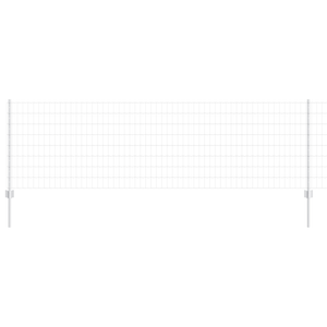 Recinzione euro con 11 pali a U argento 0.8x25 m acciaio