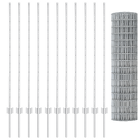 Recinzione Euro con 22 Pali Argento 1,2x25 m Acciaio