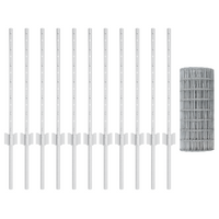 Euro Fence con 11 Postazioni Silver 0,6x25 m Acciaio