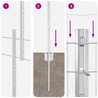 Fencetta Euro con 22 post in U Argento 1x25 m Acciaio