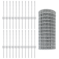 Recinzione Euro con 22 Pali Argento 0,4x50 m Acciaio