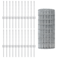 Recinzione Euro con 22 Posti U Argento 0,4x50 m Acciaio