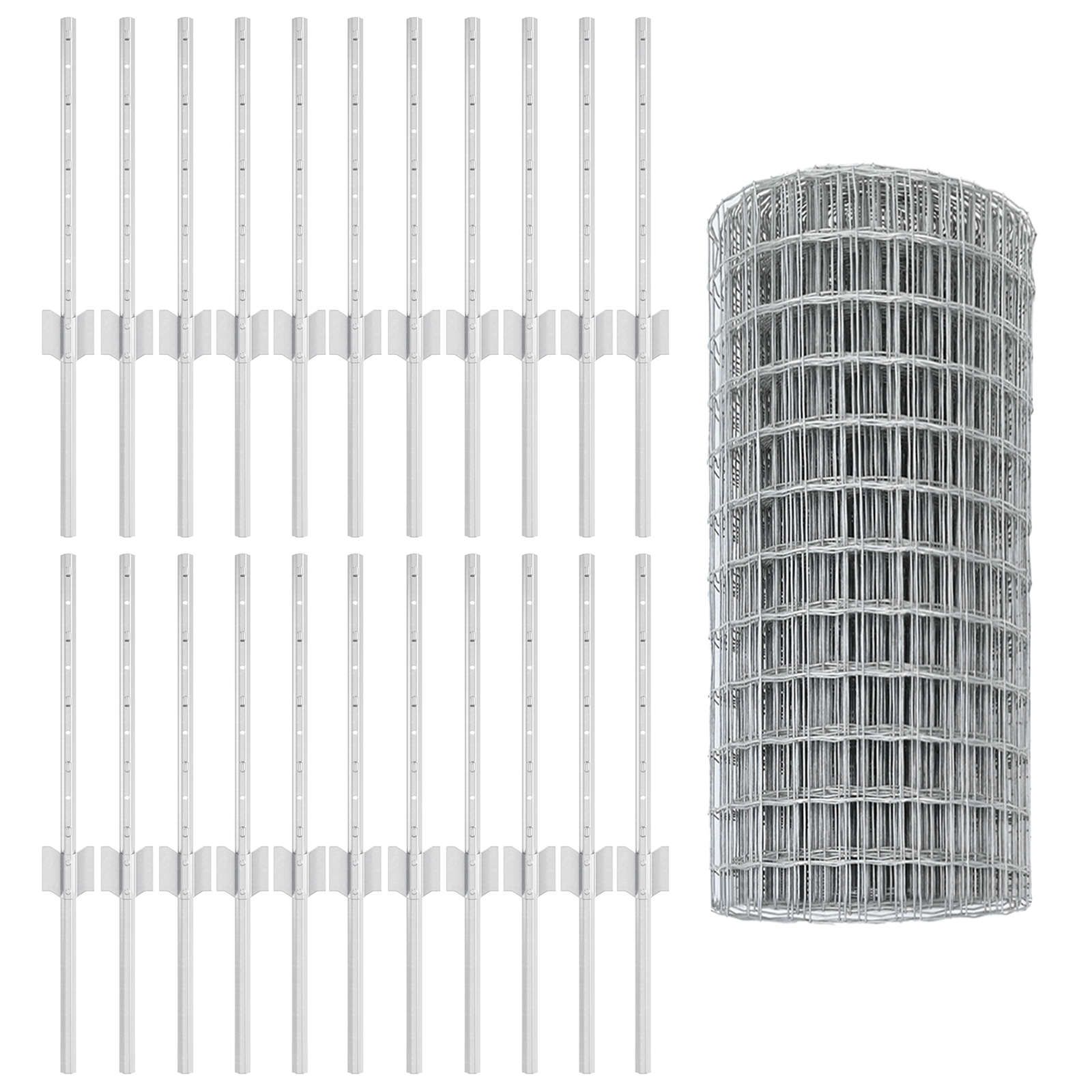 Recinto Euro con 11 Post U Grigio 0.4 x 50 m Acciaio