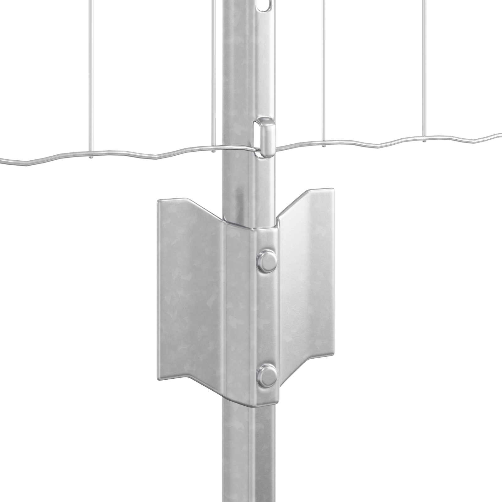 Recinzione Euro con 5 Pali U Argento 0,4x10 m Acciaio