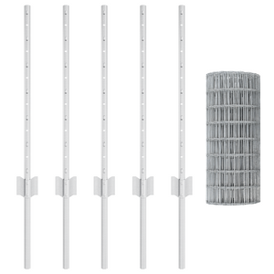 Recinzione Euro con 5 pali U Silver 0,6x10 m Acciaio