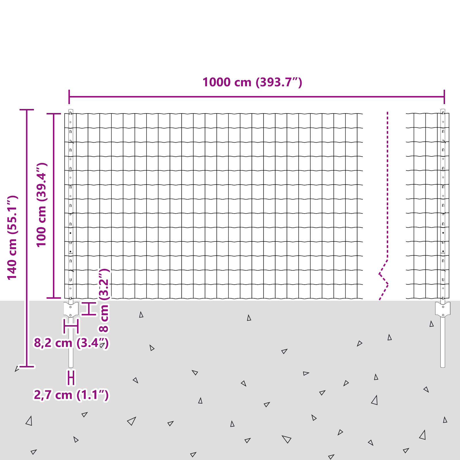 Recinzione Euro con 10 Post in Alluminio Argento 1x10 m Acciaio