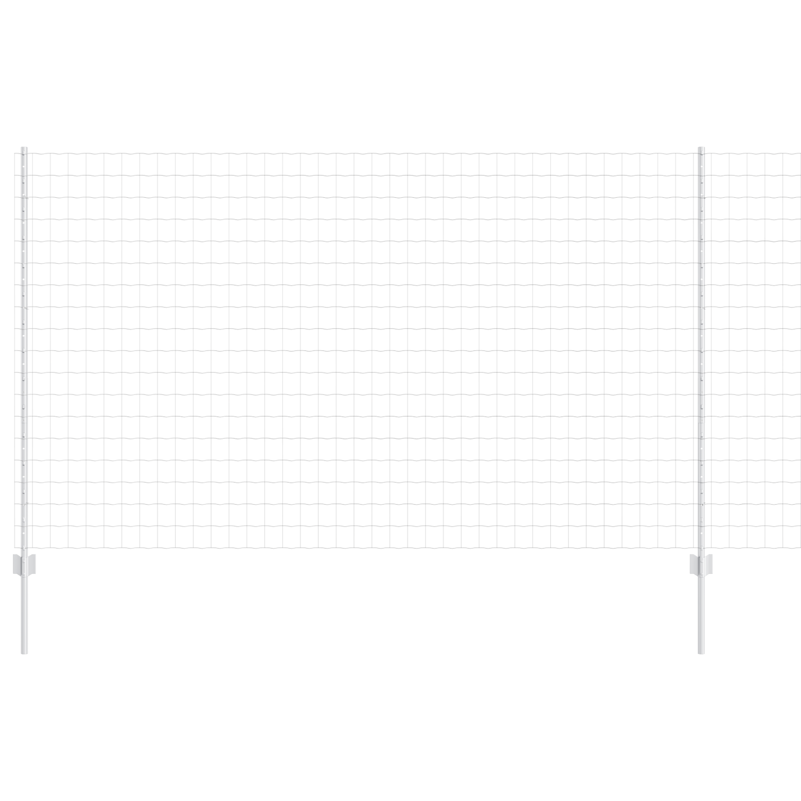 Recinzione Euro con 10 Pali Argento 1,4x10 m Acciaio