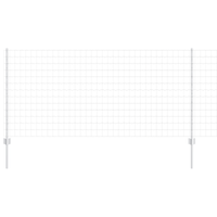 Ferro di Recinzione Euro con 22 Pali Argento 1x25 m Acciaio