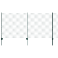 Recinzione Metallica con 10 Post U Verde 1.2x10 m Acciaio