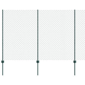 Recinzione a Maglie con 10 Pali U Verde 1,6x10 m Acciaio