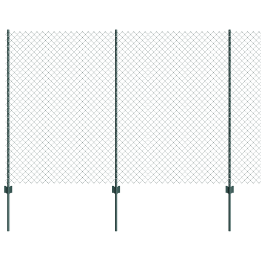 Recinzione a Maglie con 10 Pali U Verde 1,6x10 m Acciaio