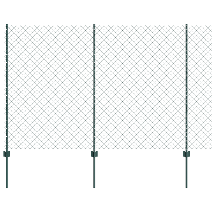 Recinzione a Maglie con 10 Pali U Verde 1,6x10 m Acciaio