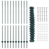 Recinzione a Maglie con 10 Pali U Verde 1,6x10 m Acciaio