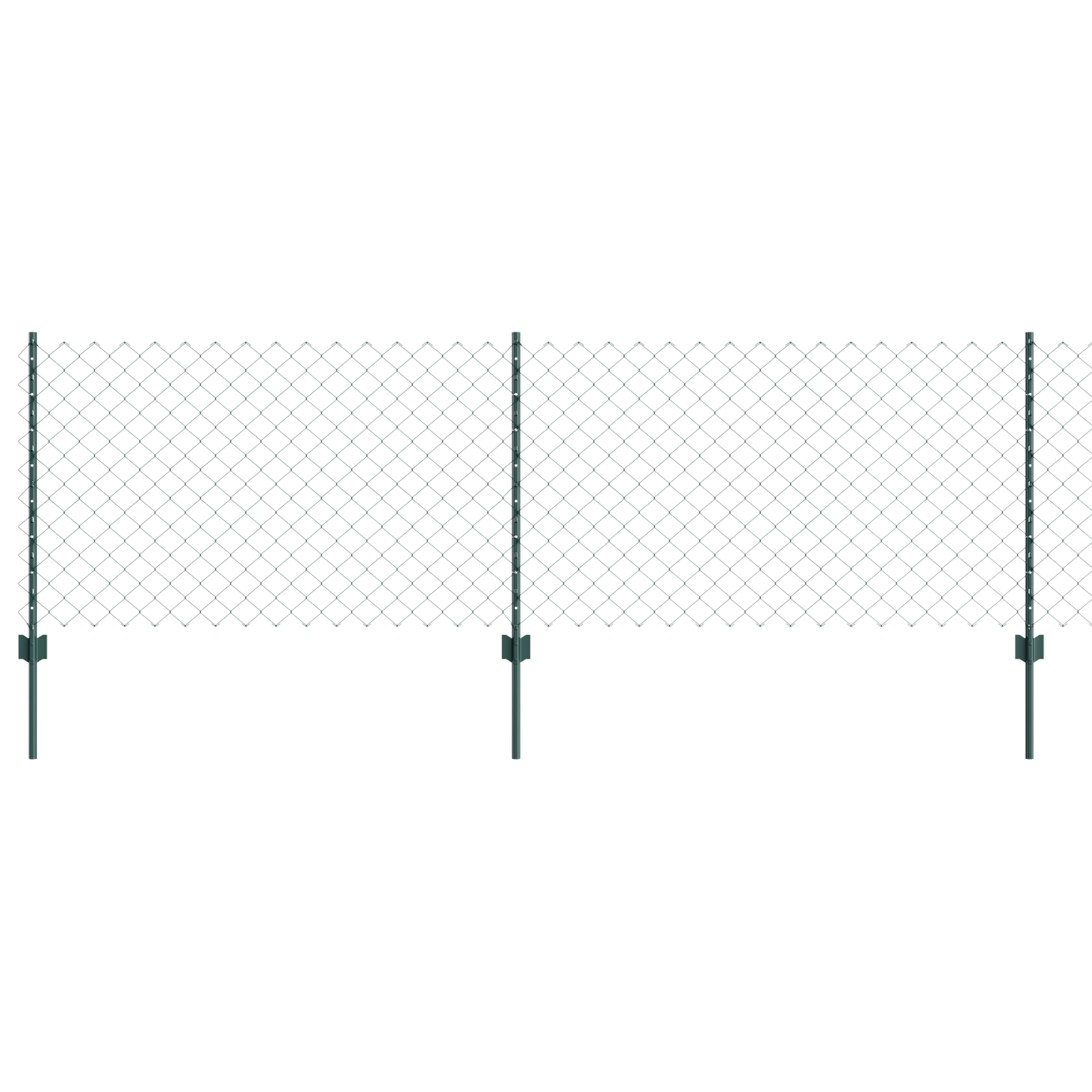 Recinzione a Maglie con 10 Post U Verde 0.8x10 m Acciaio