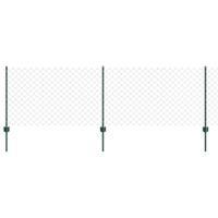 Recinzione a Maglie con 10 Post U Verde 0.8x10 m Acciaio