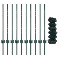 Recinzione a Maglie con 10 Post U Verde 0.8x10 m Acciaio