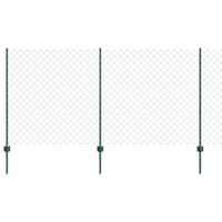 Recinzione a Maglie Metalliche con 10 Post U Verde 1.2x10 m Acciaio