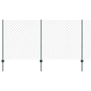 Recinzione a Maglie Metalliche con 10 Post U Verde 1.2x10 m Acciaio