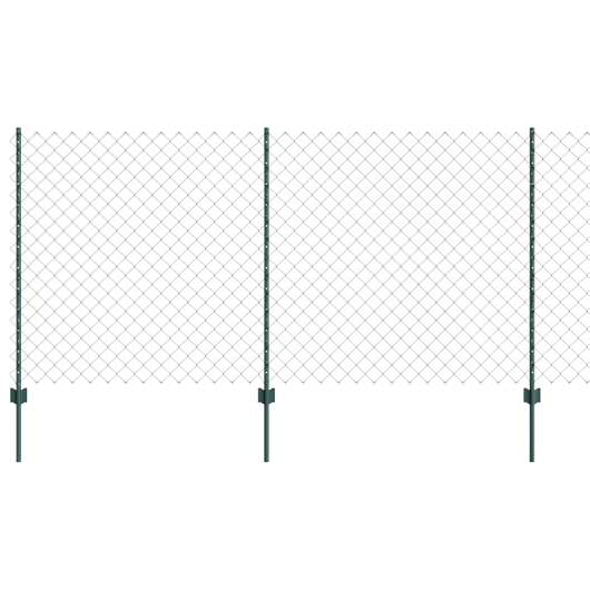 Recinzione a Maglie Metalliche con 10 Post U Verde 1.2x10 m Acciaio