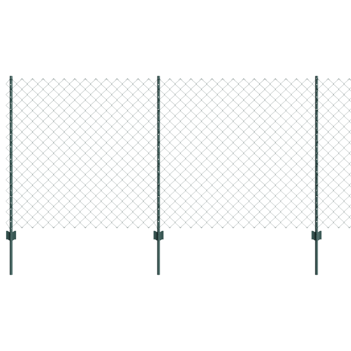 Recinzione a Maglie Metalliche con 10 Post U Verde 1.2x10 m Acciaio