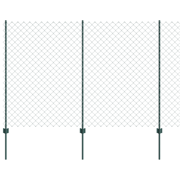 Recinzione a Maglie con 10 Pali U Verde 1,6x10 m Acciaio