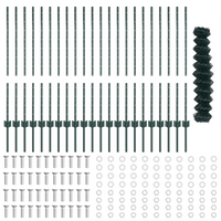 Recinzione a Catena con 22 Post U Verde 1x25 m Acciaio