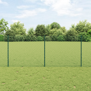 Recinzione a Catena con 22 Post U Verde 1x25 m Acciaio