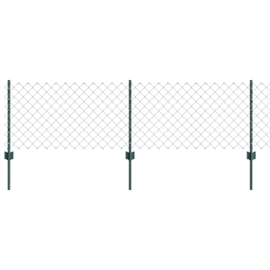 Recinzione a Maglie con 22 Pali U Verde 0.6x25 m Acciaio