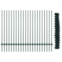 Recinzione a Maglie con 22 Posti a U Verde 1.4x25 m Acciaio