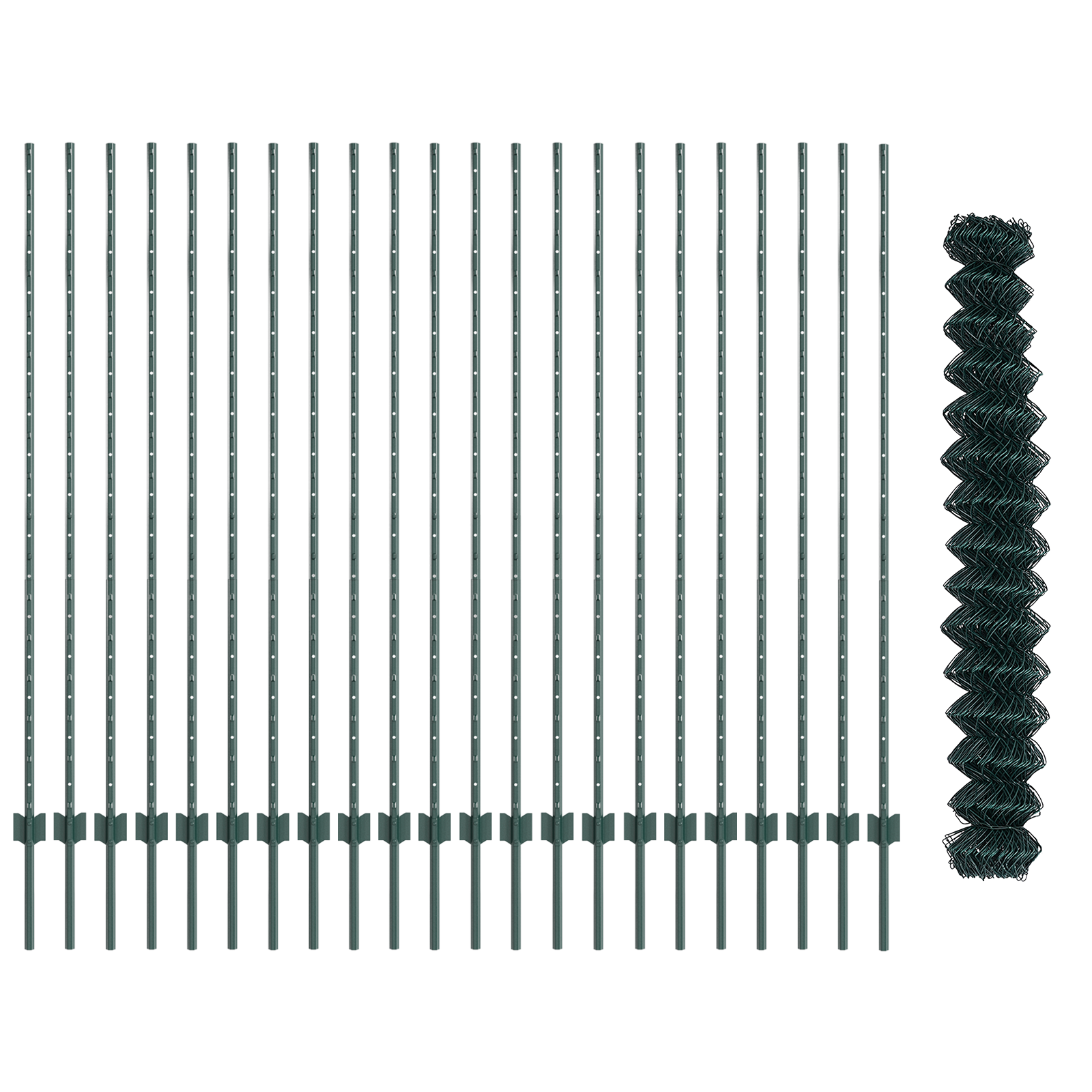 Set di Recinzioni Set di 2 Verde Metallo 25x1,5 m Durevole