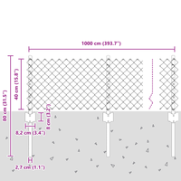 Recinzione a Maglie con 10 Post U Grigi 0.4x10 m in Acciaio