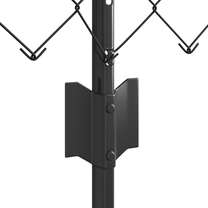 Recinzione a Maglie Chain Link con 10 Pali U Grigio 0.8x10 m Acciaio