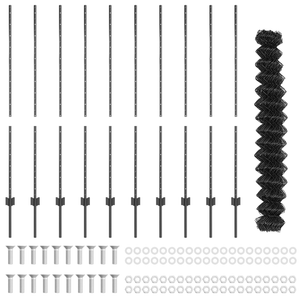 Recinzione a Maglie Sciolte con 20 U Post Grigio 1.4x10 m Acciaio