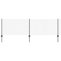 Recinzione a Catena con 22 Post U Grigi 0.8x25 m in Acciaio