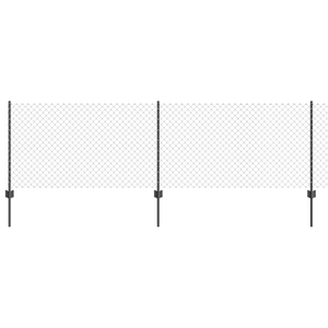 Recinzione a Catena con 22 Post U Grigi 0.8x25 m in Acciaio