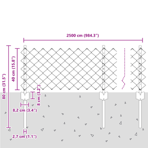 Recinzione a Maglia Chain Link con 22 Post U Grigio 0.4x25 m Acciaio