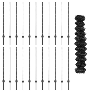 Recinzione in rete metallica con 44 pali a U grigi 1,2x25 m in acciaio
