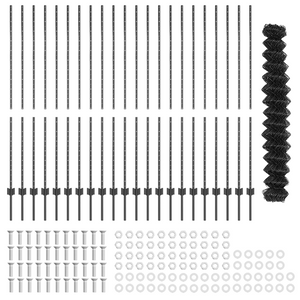 Recinto in catena con 44 U Posts Grigio 1.6x25 m Acciaio