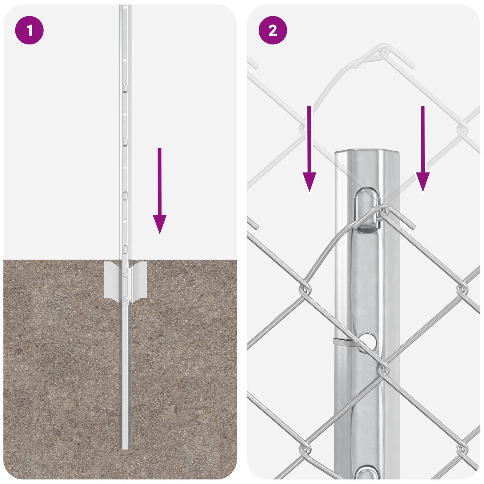 Recinzione a Catena con 10 Posti U Argento 0.6x10 m Acciaio