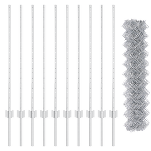 Recinzione in Catena di con 20 Post U Argento 1x10 m in Acciaio