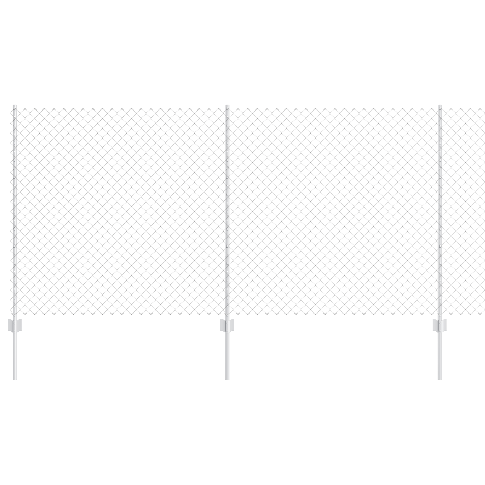 Recinzione a Catena con 20 U Post Argento 1,2x10 m Acciaio