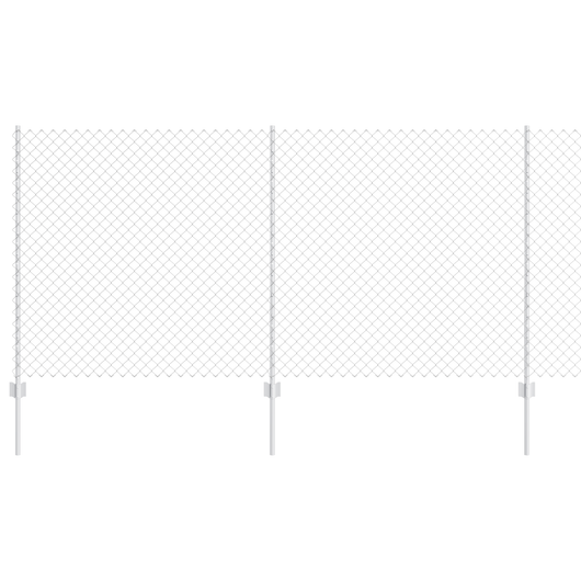 Recinzione a Catena con 20 U Post Argento 1,2x10 m Acciaio