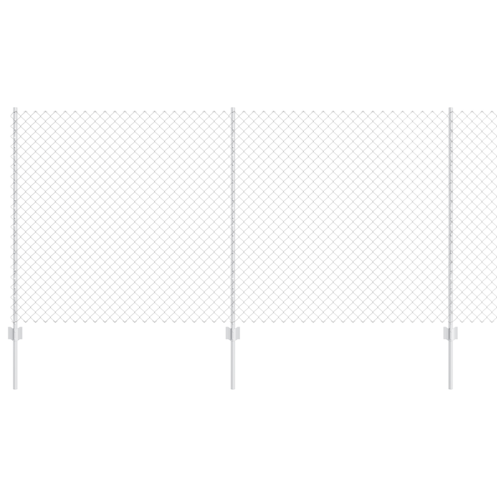 Recinzione a Catena con 20 U Post Argento 1,2x10 m Acciaio